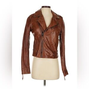 NWT AG Adriano Goldschmied Leather Jacket Rare Size XS 🤎🤎🤎